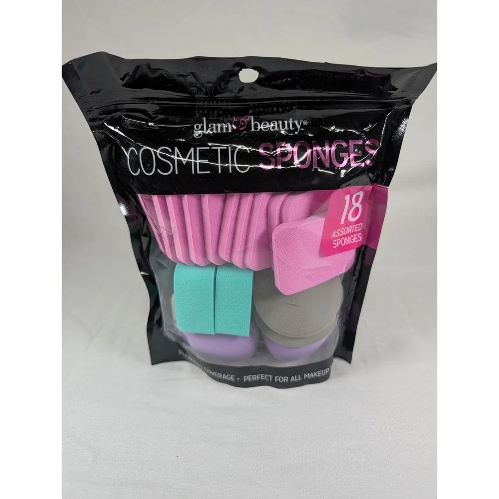 Glam & Beauty Cosmetic Makeup Assortment Sponges Multi Shape